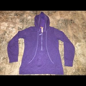 Lucy Hoodie Pullover Half Zip - Small - Purple